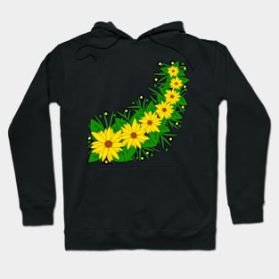 flower tendril yellow sunflowers flower pattern blooms Hoodie